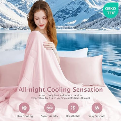 BEAUTEX Cooling Comforter King Size Cool Blanket for Hot Sleepers(Pink)