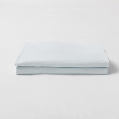 2-Pack Stretch Pillow Cases - Jersey Knit & Envelope Closure Pillowcases with Ultra Soft T-Shirt Like Polyester Blend - Suitable for Queen or Standard Size Set of 2, Light Blue