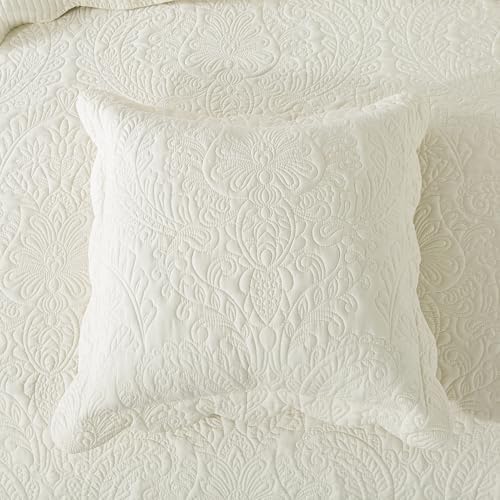 HoneiLife Oversized King Bedspreads 128x120 - California King Quilts 4-Piece, Cal King Quilt Sets,Rustic Bedding Sets King Size,Reversible Coverlets Lightweight Bedlinen Set for All Season Use-Beige