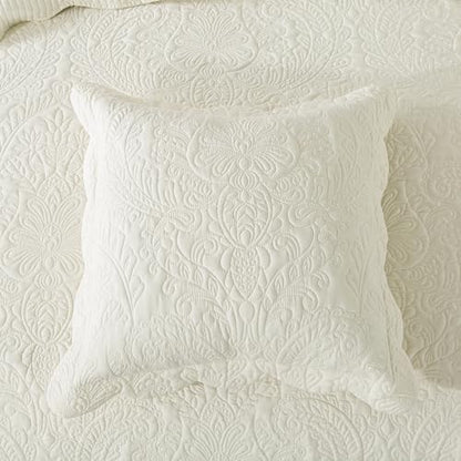 HoneiLife Oversized King Bedspreads 128x120 - California King Quilts 4-Piece, Cal King Quilt Sets,Rustic Bedding Sets King Size,Reversible Coverlets Lightweight Bedlinen Set for All Season Use-Beige