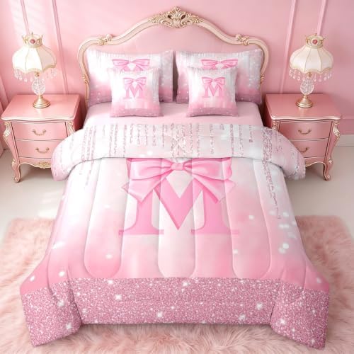 Feelyou Boys Girls Pink Bowknot Bed in A Bag King Size