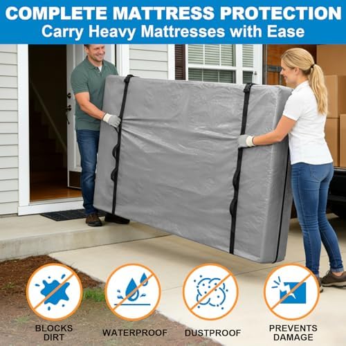 TICONN Mattress Bags for Moving, Heavy Duty Mattress Cover Storage Bag
