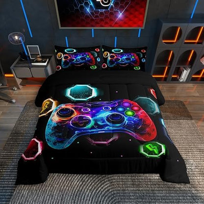 Feelyou Kids Gamer Comforter Queen Size for Boys Girls