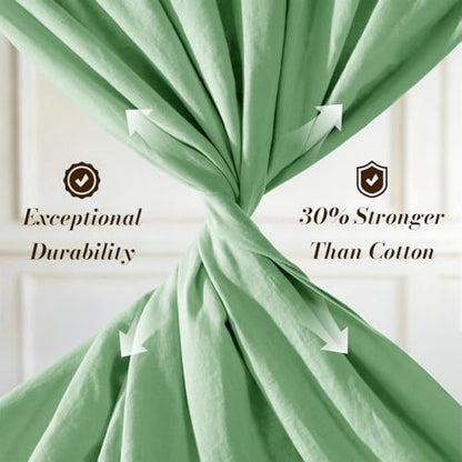 SONORO KATE 100% French Linen King Size Sheets Set,Natural Flax Bedding