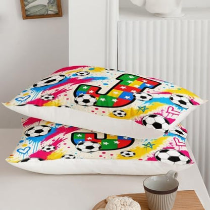 BSNTHO Soccer King Size, Comforter Set Colorful Kids Comforter 3Pcs