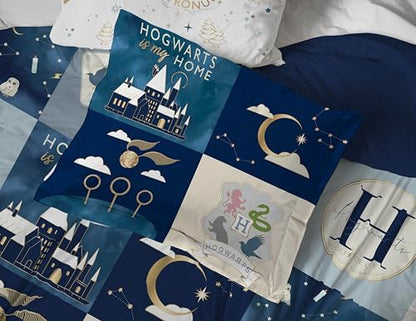 Harry Potter Twin Comforter Set 5 Piece Soft Hogwarts Bedding, Multi