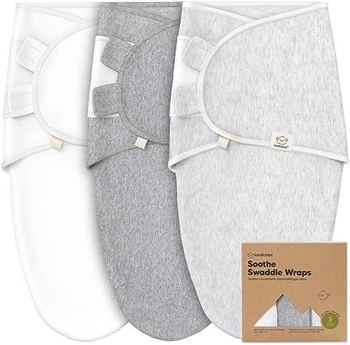 KeaBabies 3-Pack Organic Baby Swaddles for Newborns, Infant, Cloud, 3-6M
