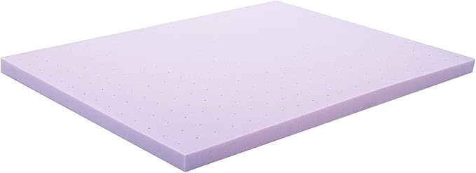 Lucid 3 Inch Lavender Memory Foam Mattress Topper, Full Size – Essential Oil Infusion – Deep Plush Feel, Pressure-Relieving Bed Topper – Ventilated and Breathable – CertiPur Certified