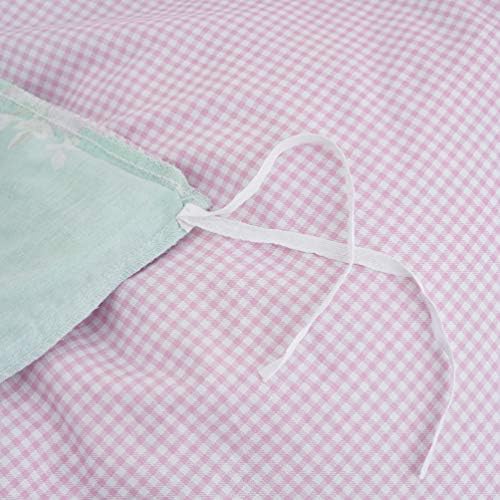 FADFAY Farmhouse Shabby Pink Floral Chic Bedskirt Set 100% Cotton Exquisite Craft Ultra Soft 4-Piece Full Size