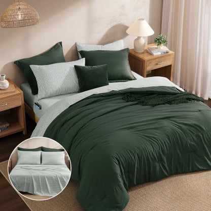 Super King Plus Comforter Set-7 Pieces Soft Bed in a Bag King Bedding Set