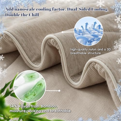 PHF Cooling Comforter, Rayon from Bamboo Soft Breathable Quilted Blanket