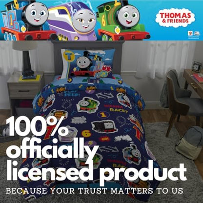 Franco Thomas & Friends Kids Bedding Super Soft Comforter and Sheet Set with Sham, 5 Piece Twin Size, (Officially Licensed Product)