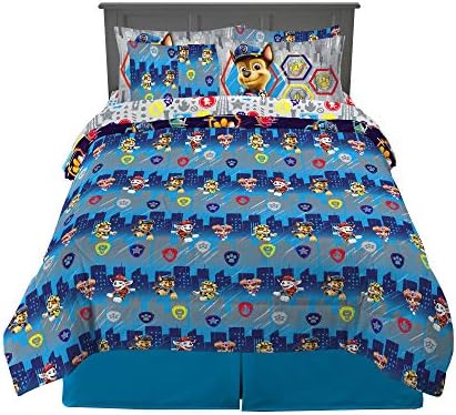 Franco Kids Bedding Super Soft Comforter and Sheet Set with Sham, 7 Piece Full Size, Paw Patrol Movie