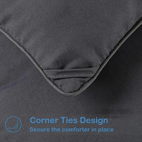 EASELAND King Size Down Alternative Comforter, Dark Grey, 90x102 Inches