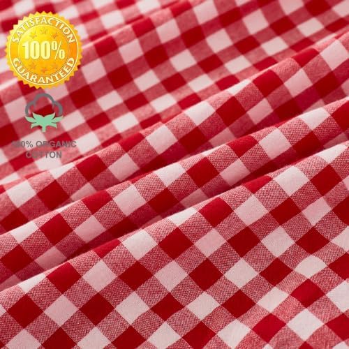 Brandream Gingham Gathered Cotton Crib Skirt for Baby Boy Girl Dust Ruffle