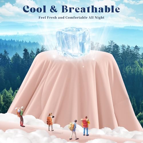 Cooling Comforter Queen Size for Hot Sleepers，80″x90″, Pink