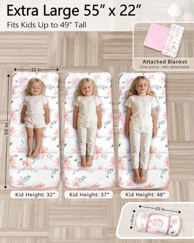 Primlect Toddler Nap Mat with Pillow, Thickened Extra Large Sleeping Bag