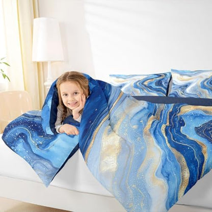 jejeloiu Marble Comforter Set Modern Marble Bedding Set Full Size 3 Pcs