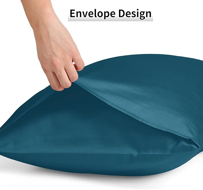 Warmstar Cotton Pillow Cases Queen Size Set of 2, 600 Thread Count Pillowcases 20x30 Inches, Soft Long Staple Cotton Pillowcases Breathable with Envelope Closure,Dark Teal