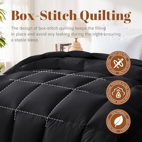 Cosybay Feather and Down Fiber Comforter Insert Twin, 100% Cotton Cover