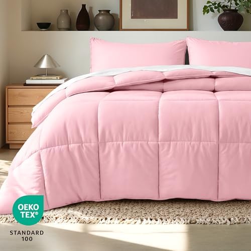 Bare Home Queen Comforter Set - 1800 Ultra Soft (Queen, Light Pink)