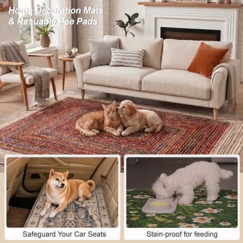 Washable Pee Pads for Dogs 72"x72" 2 Pack Reusable Puppy Potty Pad