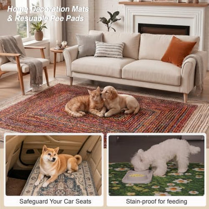 Washable Pee Pads for Dogs 72"x72" 2 Pack Reusable Puppy Potty Pad