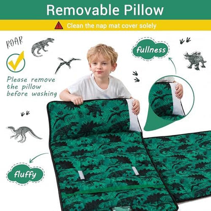 Lasoftan Toddler Nap Mat with Pillow and Blanket, Extra Large Rolled Napping Mats,Slumber Bags for Boys Girls,Kids Sleeping Bag for Daycare, Preschool Travel Camping