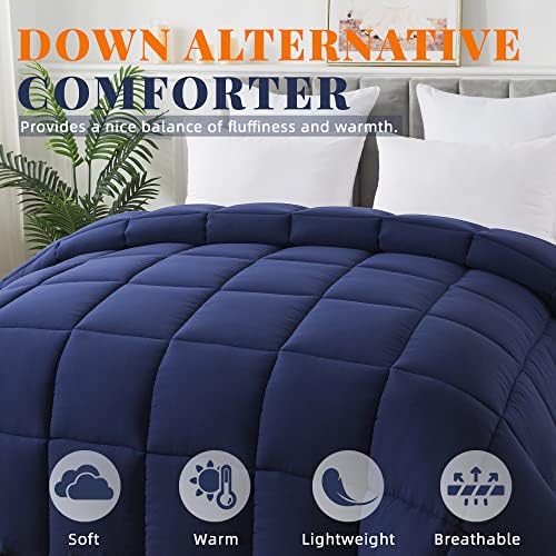 Down Alternative Comforter Navy Blue Full Size - All Season Duvet Insert