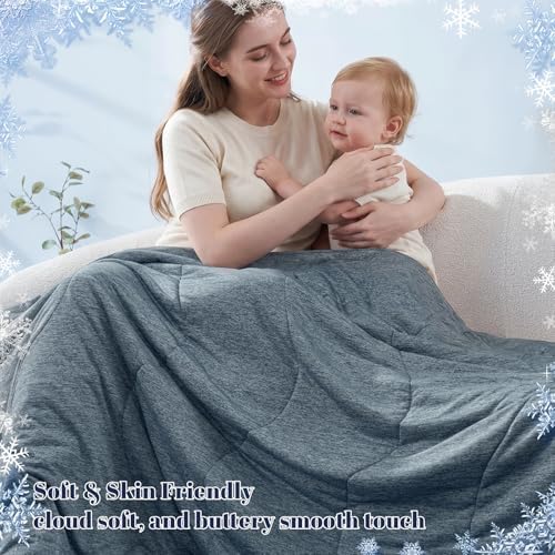 PHF Cooling Comforter, Rayon from Bamboo Soft Breathable Quilted Blanket