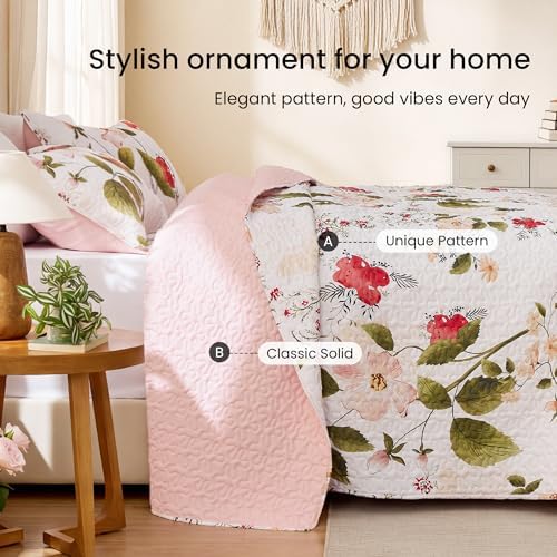EXQ Home Printed Quilt Set Full Queen Size Monet Graden Bedspread Set