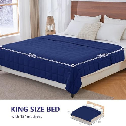 yescool King Size Weighted Blanket for Adults 20lbs, 88” x 104”, Blue