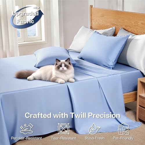 MR&HM California King Sheets 4 Pieces, Rayon Derived from Bamboo Blend