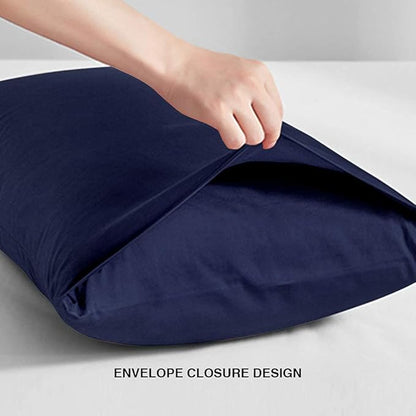FLXXIE Body Pillow Cover - Super Soft Microfiber 20x54 Body Pillow Case - Envelope Closure, Wrinkle, Stain Resistant 20x54 Long Pillowcase, Navy