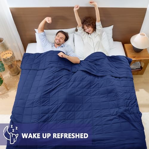 yescool King Size Weighted Blanket for Adults 20lbs, 80” x 87”, Blue