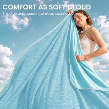 Topcee Cooling Blanket(90"x108"King Size) for Night Sweats Absorbs Heat to Keep Adults Cool on Warm Nights, Q-Max 0.5 Cooling Blankets for Hot Sleepers, Ultra-Cool Lightweight Blanket for Bed