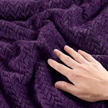 ChiXpace Fleece Twin Size Comforter Set Purple, Fluffy Bed Set 2 Pieces