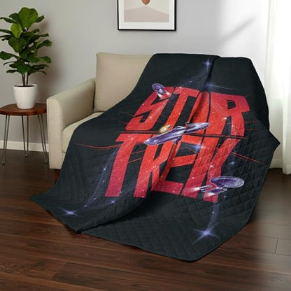 Northwest Star Trek Classic Warp Speed C Quilted Throw Blanket 60x80 inches