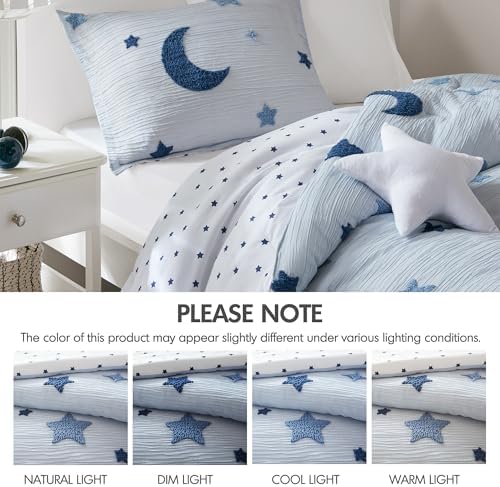 Intelligent Design Kids Blue Star Moon Twin Comforter Set, 3pc