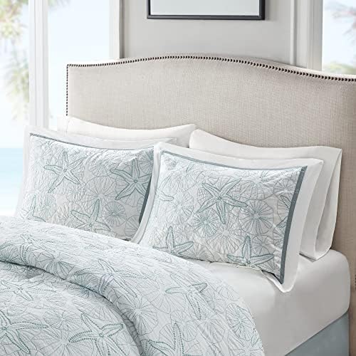 Harbor House 4-Piece Maya Bay Cotton Embroidered Oversized Comforter Set, Cal King, White