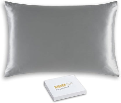 ZIMASILK 25 Momme 100% Pure Mulberry Silk Pillowcase for Hair and Skin Care, Highest Grade 6A Pillow Cases for Women, Long-Lasting Durablity, Gift for Women Men, 1Pc (King 20"x36", Iron Gray)