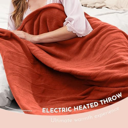 Electric Heated Blanket Full Size 72x84, Orange