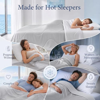 Cooling Comforter for Hot Sleepers, Queen 90x90, Light Purple
