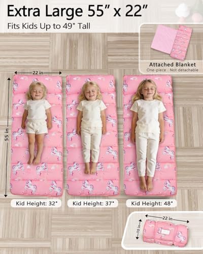 Primlect Toddler Nap Mat with Pillow, Thickened Extra Large Sleeping Bag