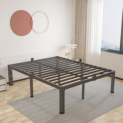 ROIL 16 Inch King Bed Frame with Rounded Corner & 4 Mattress Baffles