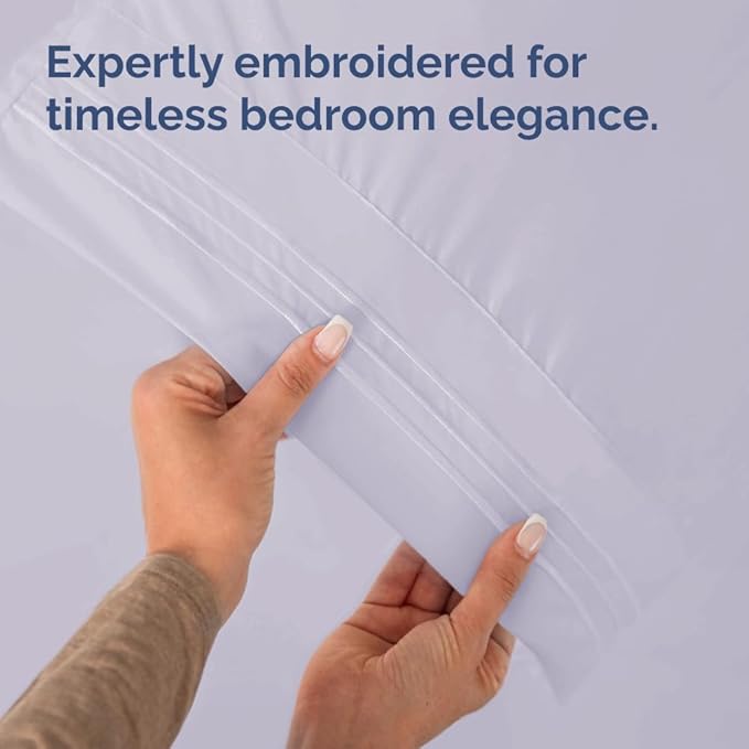 King Standard Pillow Cases Set of 2 - Ultra-Soft Hotel Quality Pillowcase Covers - Comfy, Cozy & Fade Free - Wrinkle Resistant - Machine Washable Pillow Protectors - 2 Piece Set - Light Lavender