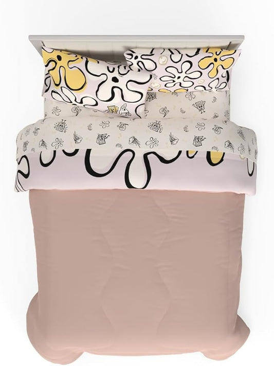 Collectibles Spongebob Squarepants Jellyfish Recycled Bedding 7 Piece Super Soft Reversible Comforter and Sheet Set, Queen, (100% Official Licensed Product) by Franco