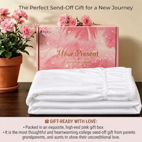 Dorm Room Bed Skirt Twin XL 34" Drop, College Split Corner Bedskirt, White