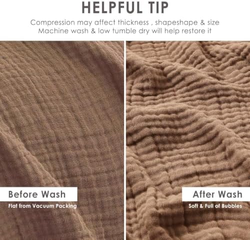 EMME Muslin Blankets for Adults Brown Small Blanket 40" x 50"