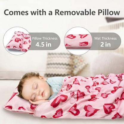 Primlect Toddler Nap Mat with Pillow, Thickened Extra Large Sleeping Bag